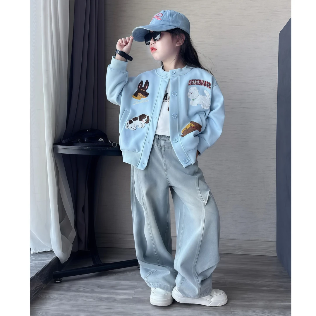 女童外套2025秋季新款儿童洋气夹克衫小女孩春秋款潮酷百搭棒球服