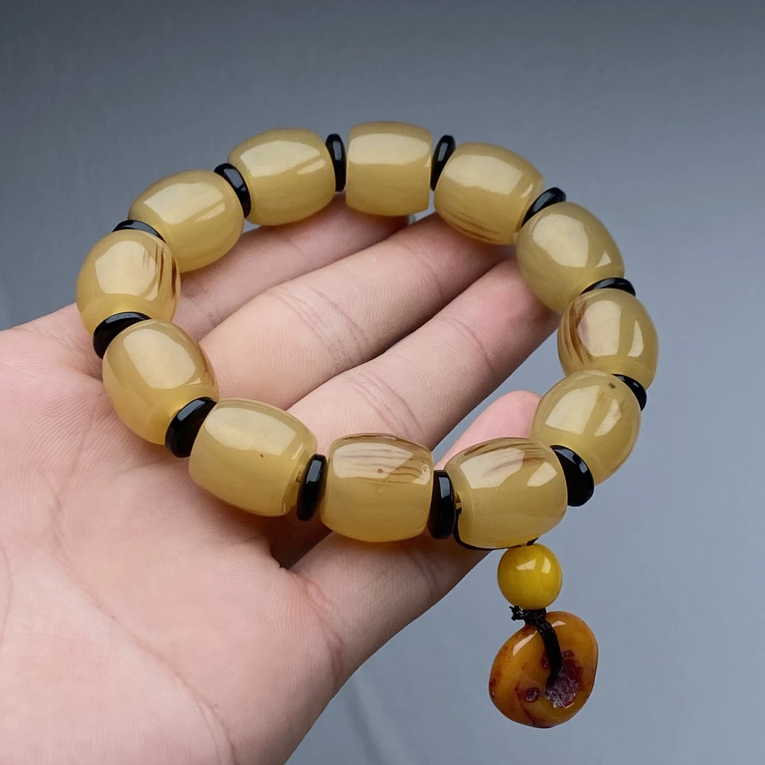 SZ-156号精品奶黄桶珠16mm手链多样性发一件时尚