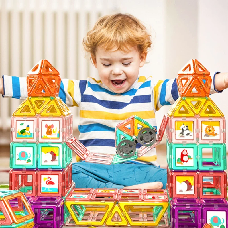 大号超强磁纯磁力片儿童益智玩具积木磁铁吸铁石棒女男孩智力拼装