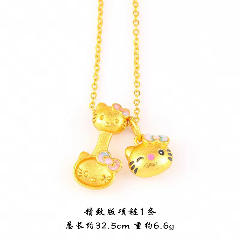 铜合金吊坠 金凯蒂猫吊坠项链可爱卡通diy项链甜美系精致百搭吊坠