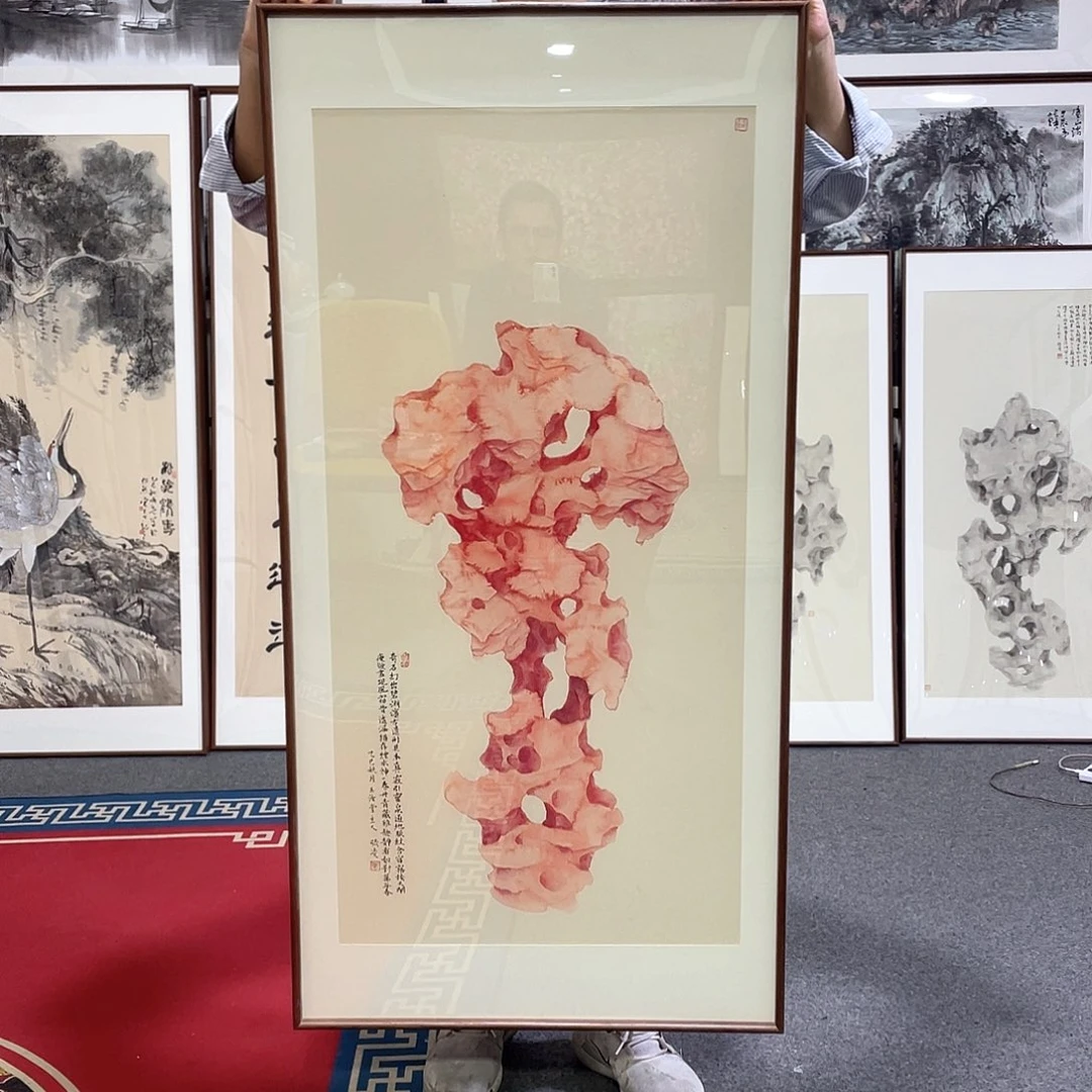国画手绘画作品带框60/120