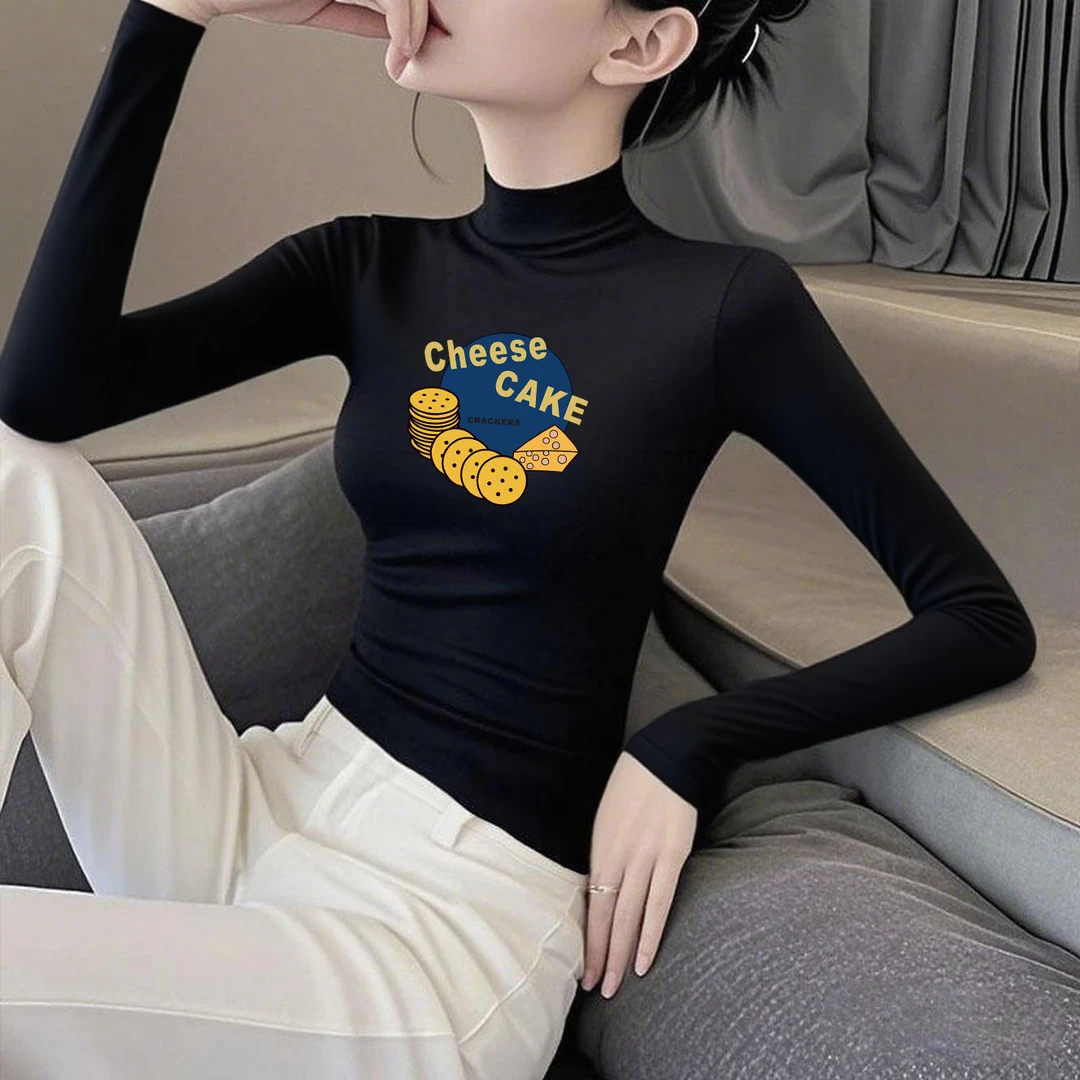 半高领T恤女长袖2025新款春秋高级感莫代尔洋气修身肌底内搭女