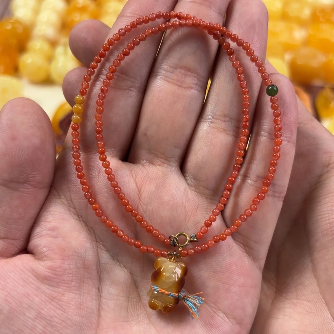 裸石蜜蜡未镶嵌小熊