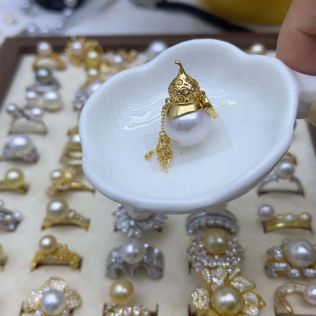 淡水珍珠颈饰银S925镶嵌