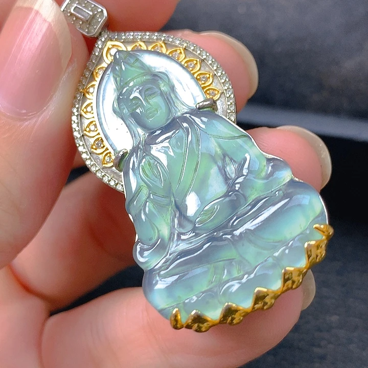 翡翠银S925镶嵌颈饰