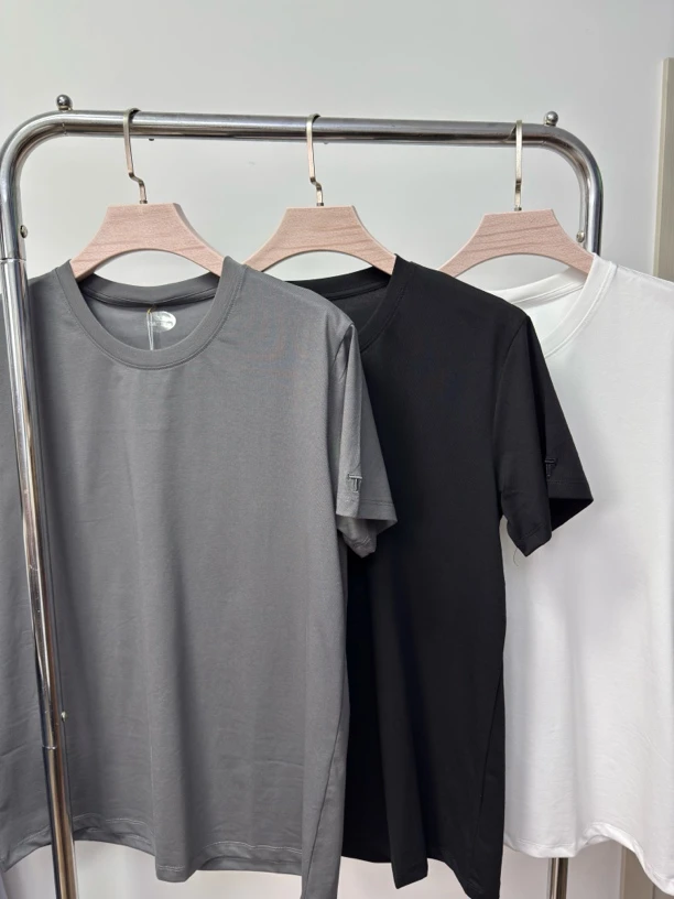 1086男士半袖丝光棉休闲时尚运动打底体恤衫