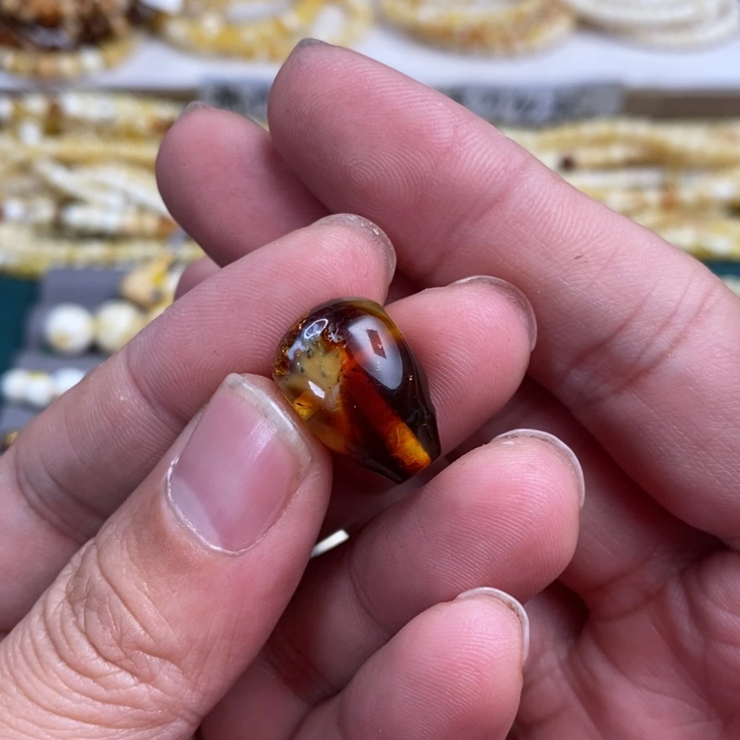 未镶嵌琥珀裸石股***丶三通13mm