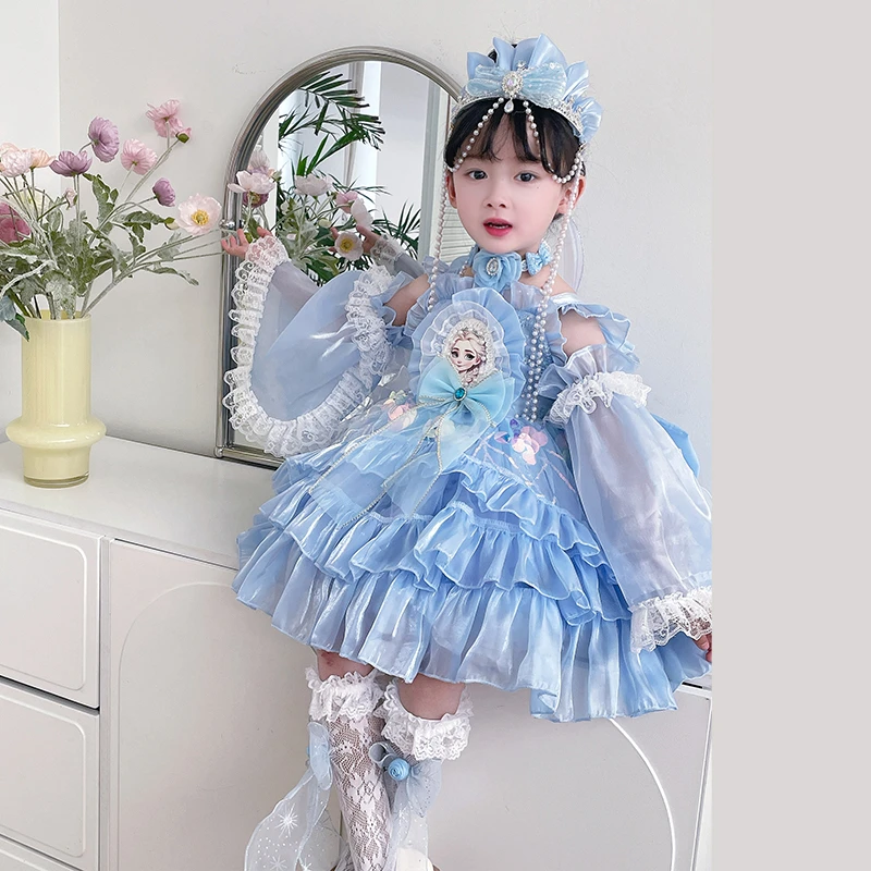 （爱莎艾莎)2025新款四季款女童洛丽塔公主裙连衣裙