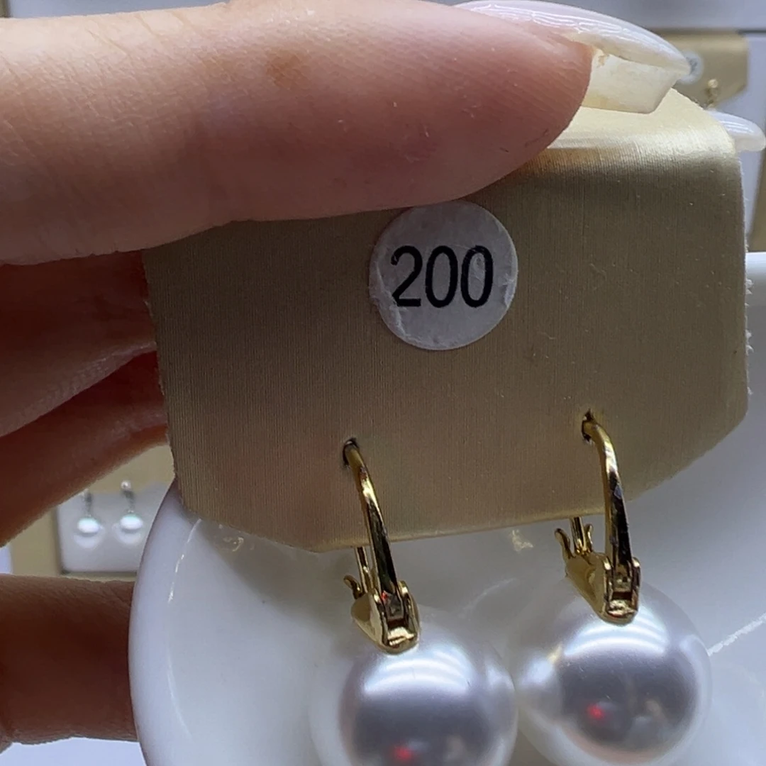 淡水珍珠银S925镶嵌耳饰