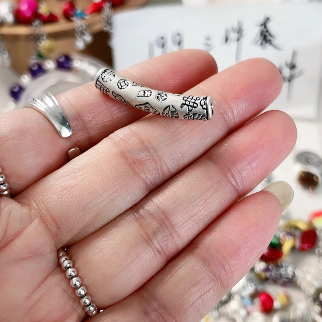 珐琅吊坠足银吉言