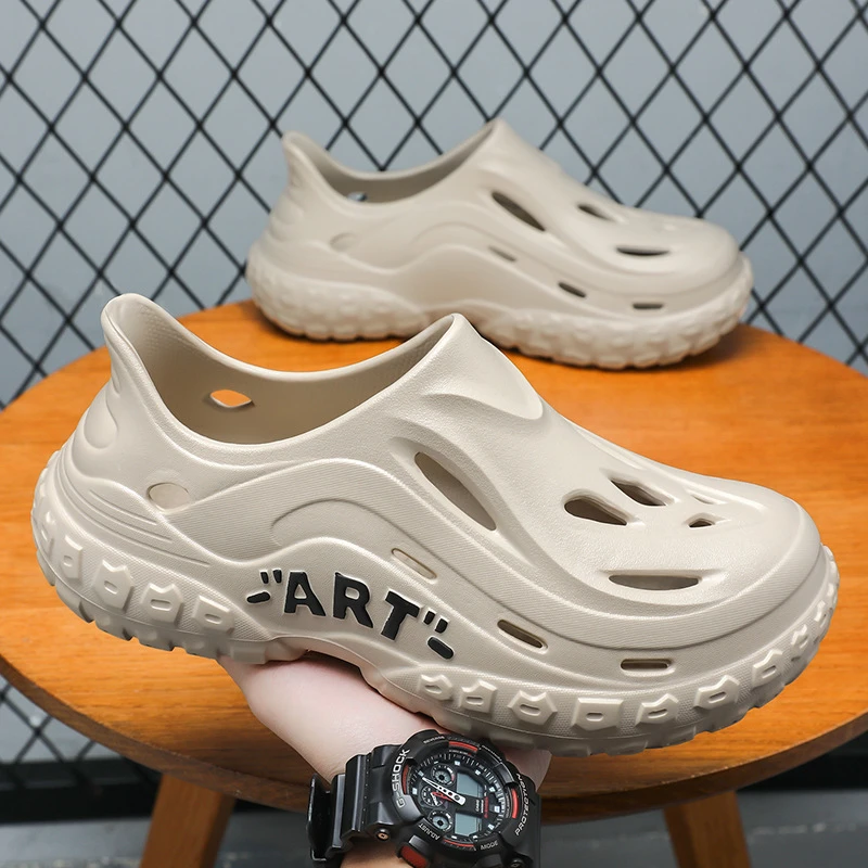 鞋子男新款凉鞋轻便外穿洞洞鞋透气男士不臭脚厚底包头百搭沙滩鞋