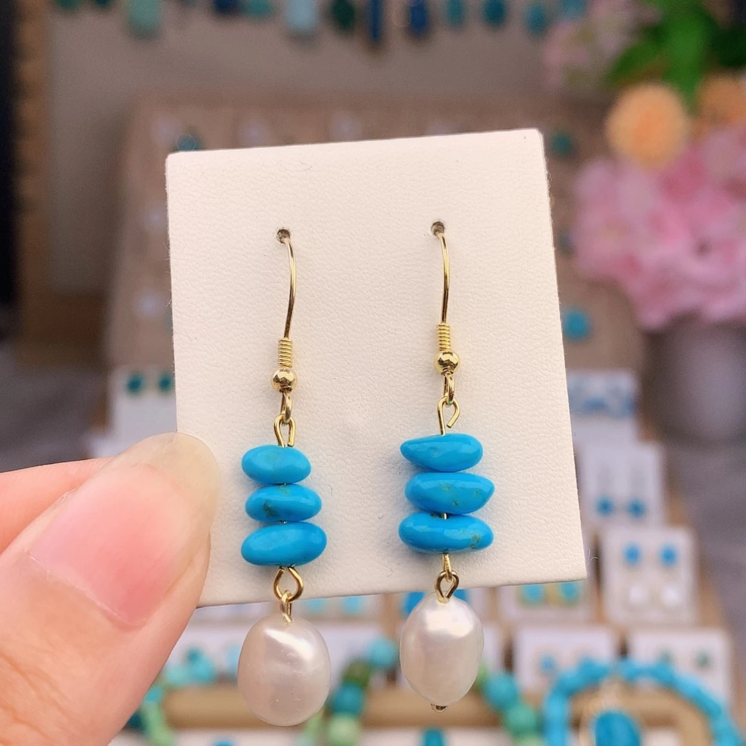 未镶嵌绿松石耳饰