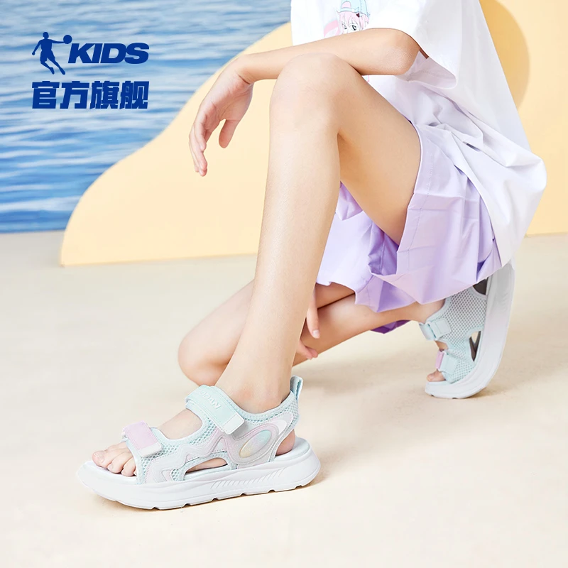 乔丹女童凉鞋2025夏季新款软底防滑中大童沙滩户外儿童夏季鞋子