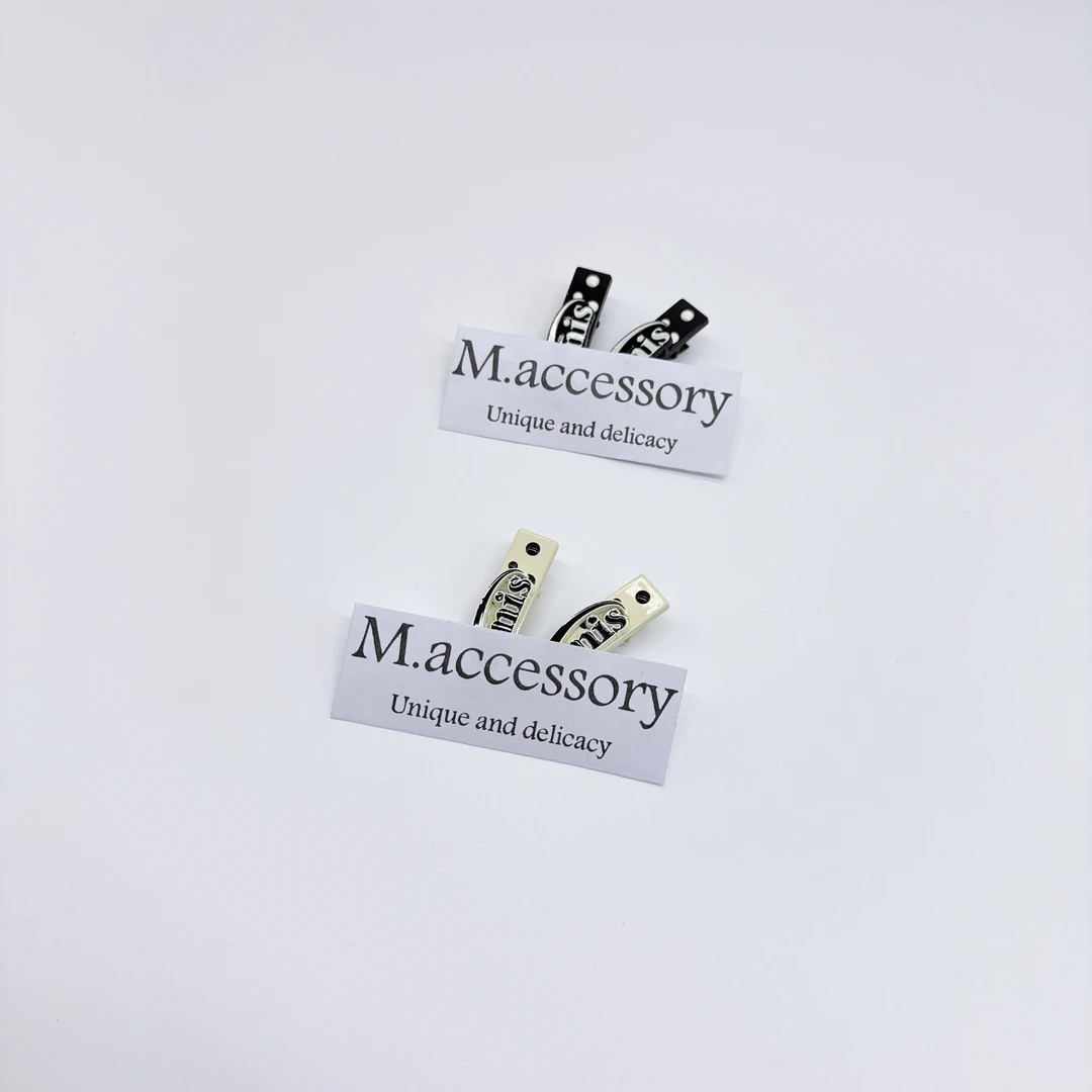 Mi33 韩版饰品 波点字母鸭嘴夹边夹  J060002
