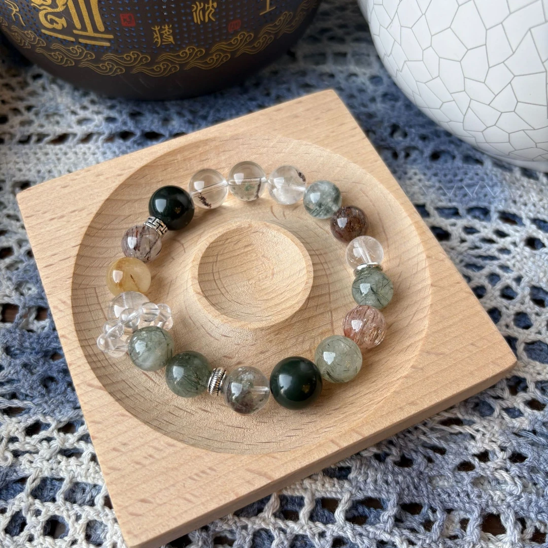 普陀山新款绿发晶绿幽灵手串666