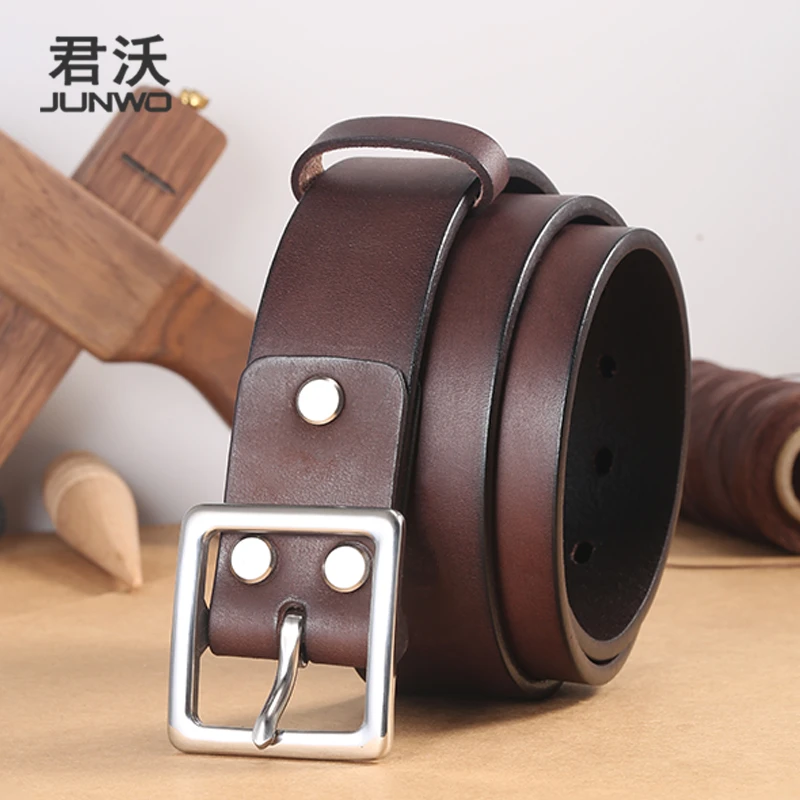 加厚皮带男真皮纯牛皮美式手工男士腰带牛仔裤带潮流阿美咔叽风