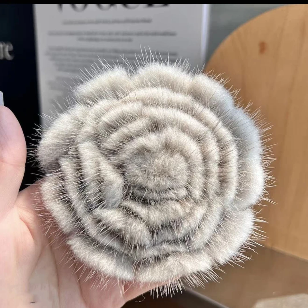 非金属锦纶胸针 【山茶花胸针】2025女高档气质别针简约百搭配饰