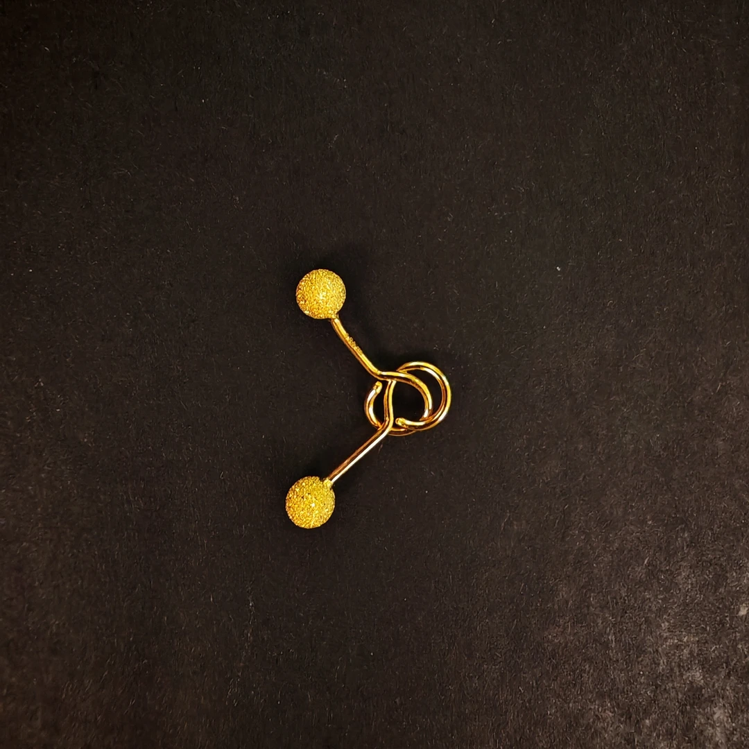 【莹莹专享】足金999饰品  磨砂豆豆弯钩耳钉  1.06 GP