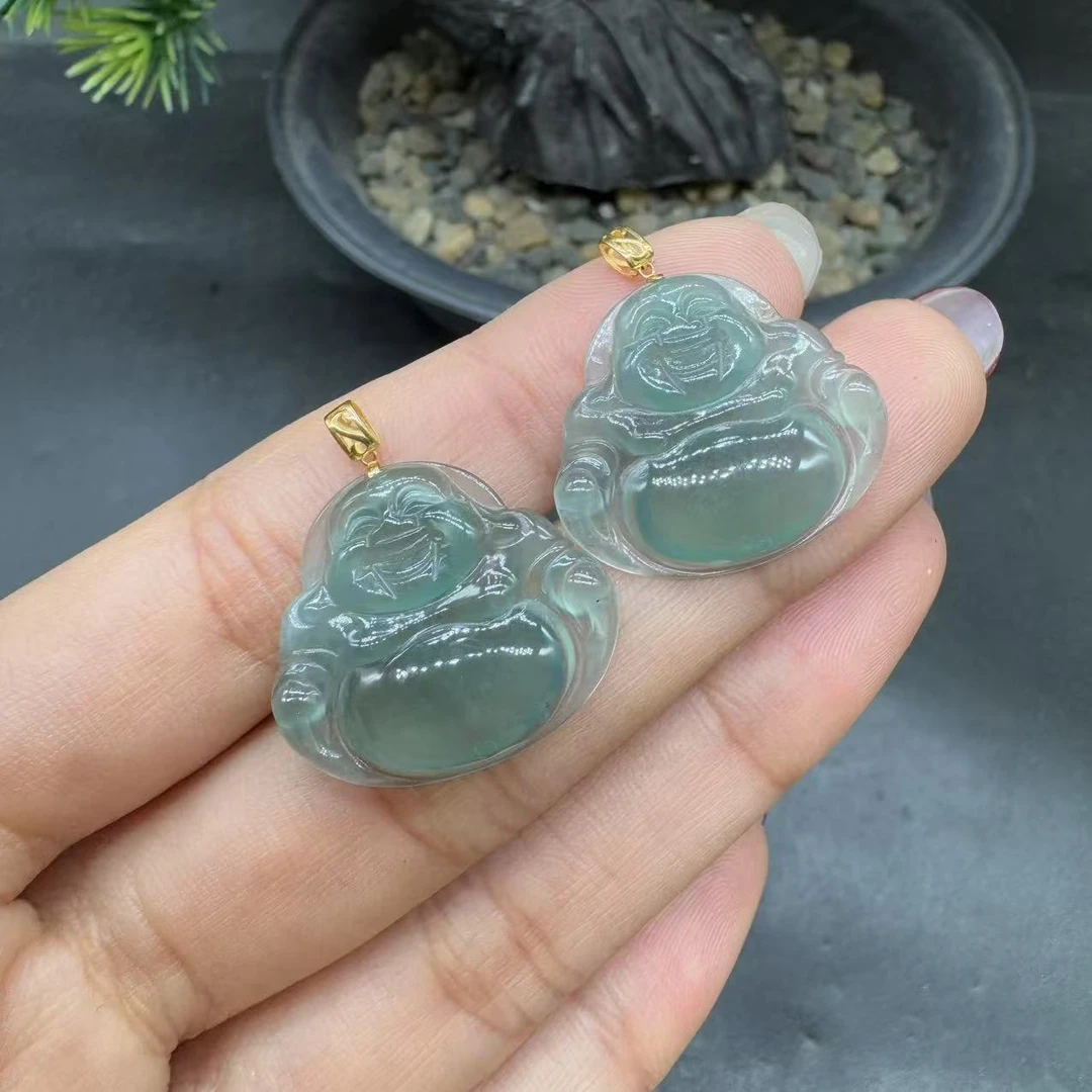 【玉经纶】32702/Q33-天然A货翡翠佛公吊坠-多样性发其一