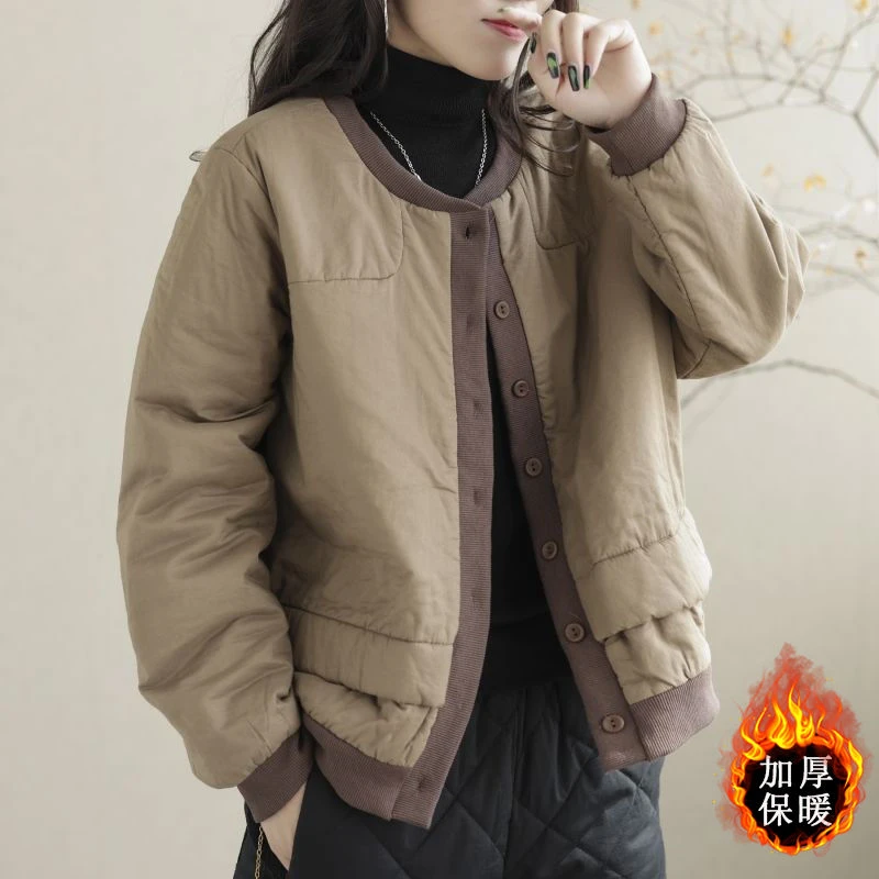 外贸出口法国意大利加厚保暖长袖棉衣外套女宽松显瘦休闲外搭棉服