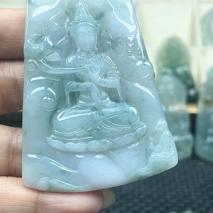 颈饰未镶嵌翡翠老*厂天然翡翠普贤