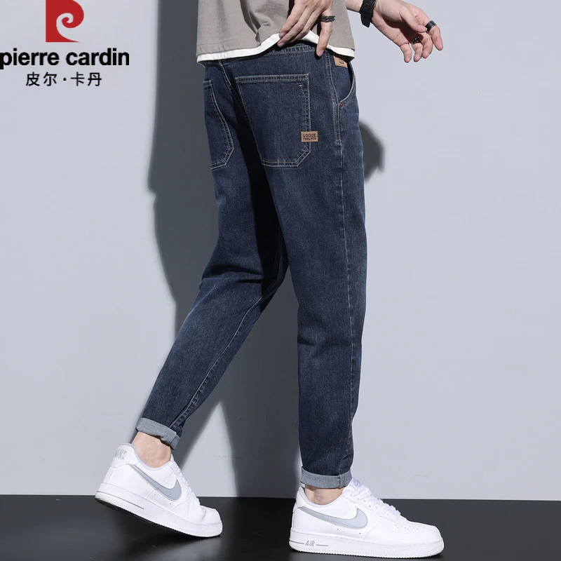 皮尔卡丹2025新款牛仔裤男士春季修身小脚潮流早春款男装休闲长裤