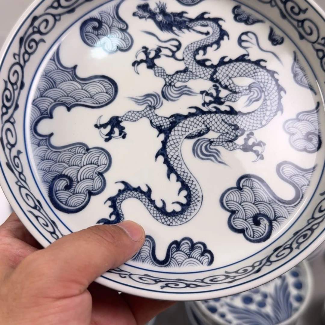杯青花穿云龙大壶承