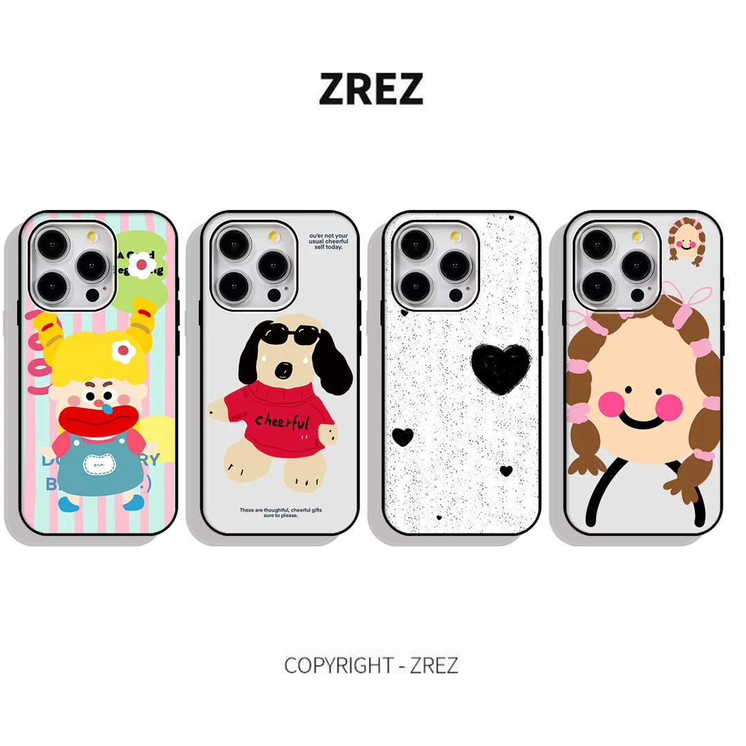 ZREZ 原创 [ 黑爱心 ] 适用苹果iPhone16ProMax防摔个性手机壳