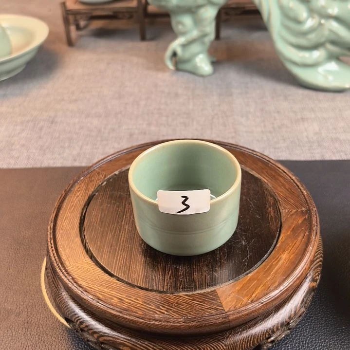 瓷片汝州原产地原矿汝瓷扳指杯瑕疵