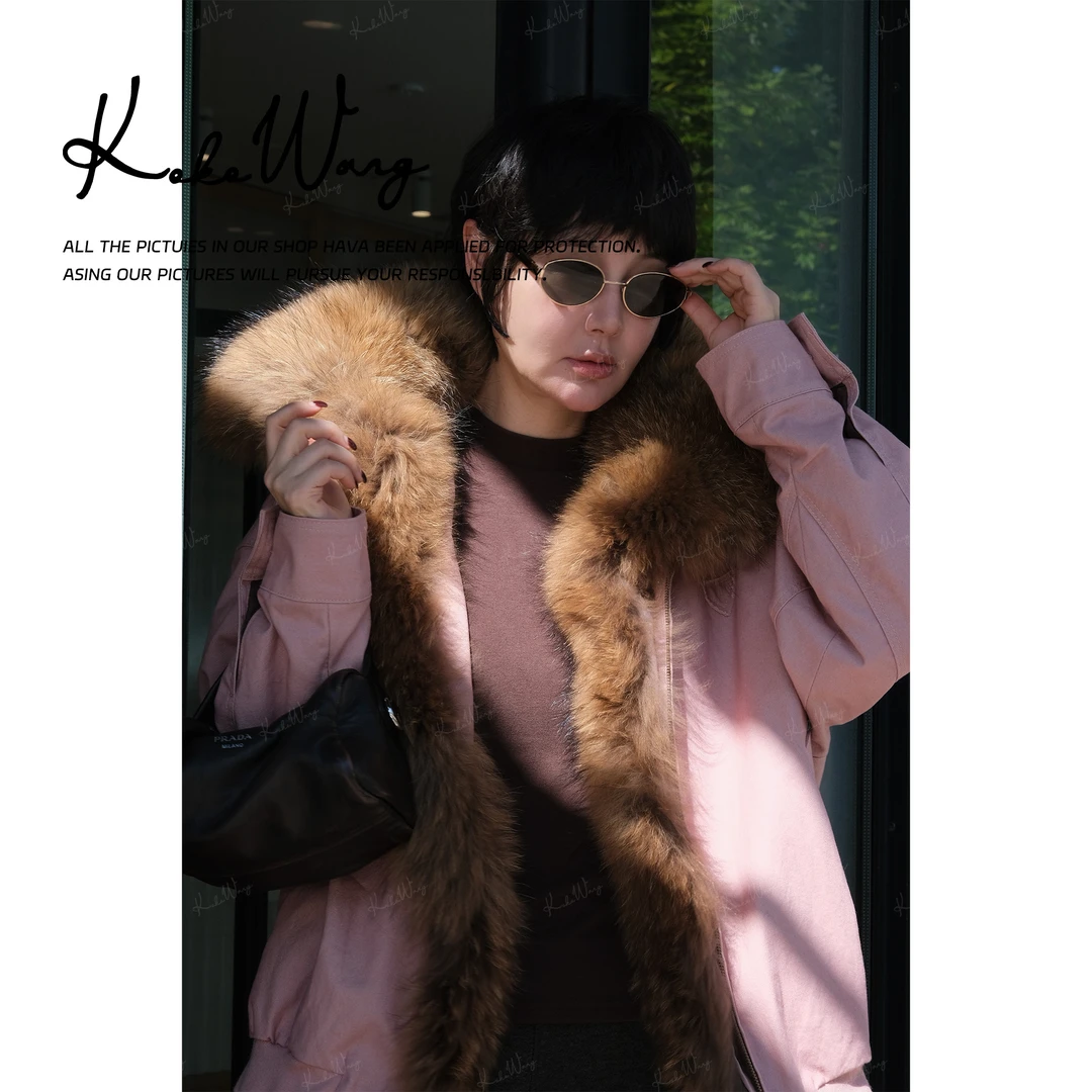 KOKO WANG【红标系列】加厚拼毛领户外派克鹅绒外套 N0685I28W47