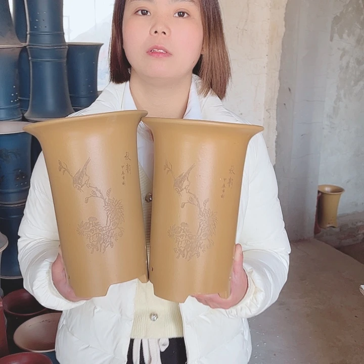 紫砂宜兴紫砂花盆