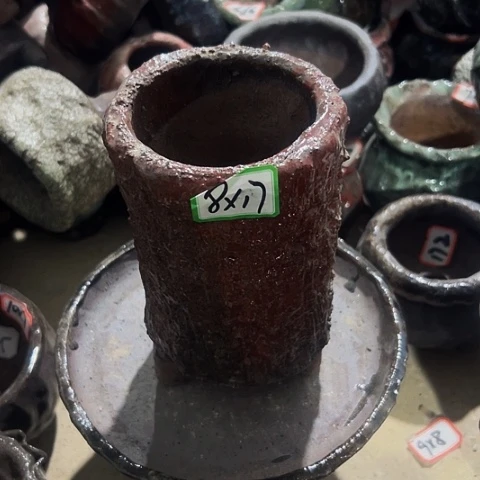 红陶粗陶花盆手工