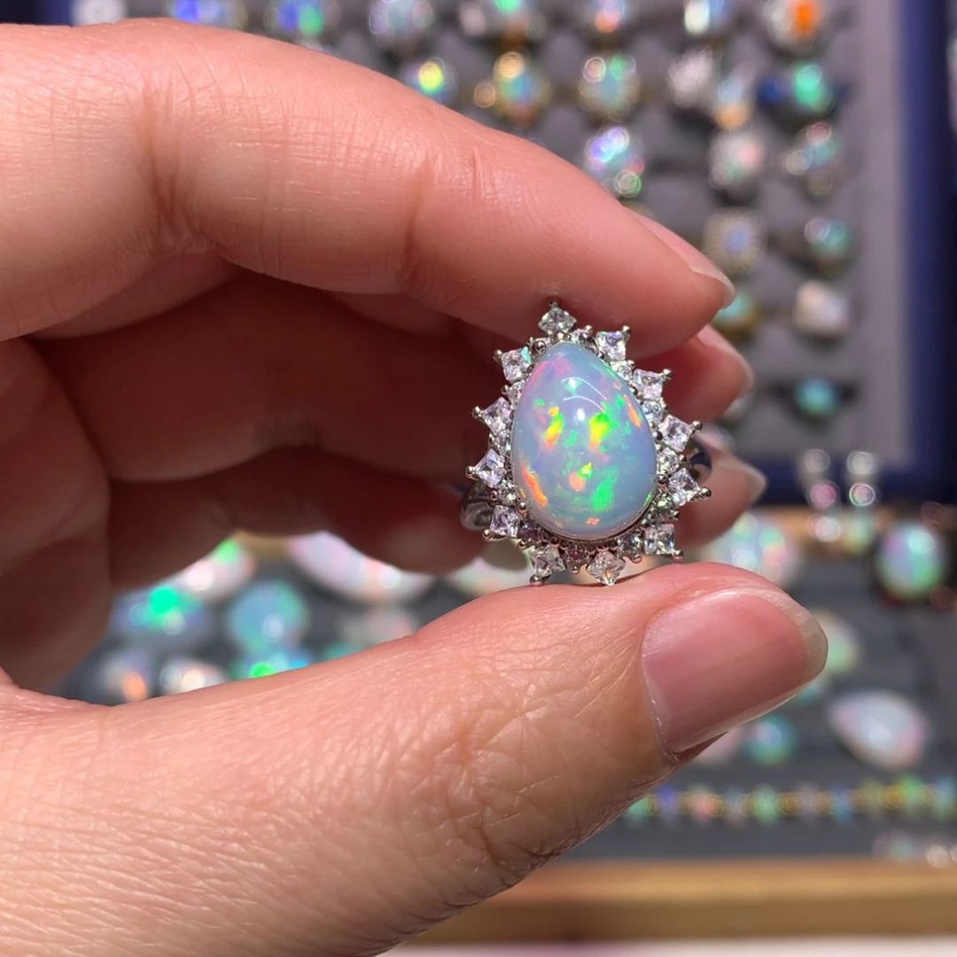 银S925镶嵌欧泊戒指款式