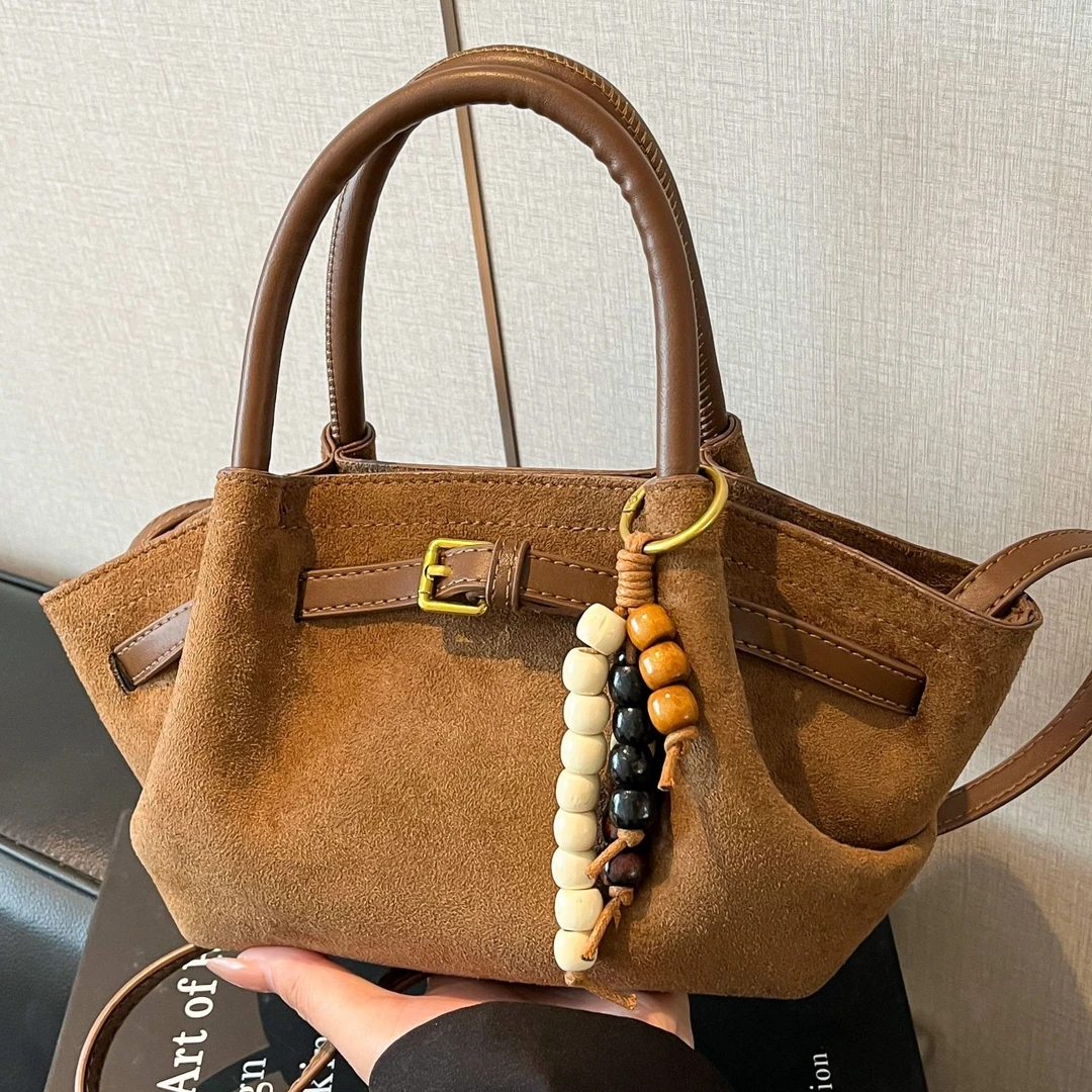 麂皮绒手提包包女式2025新款潮秋冬精致超火豹纹单肩包通勤斜挎包