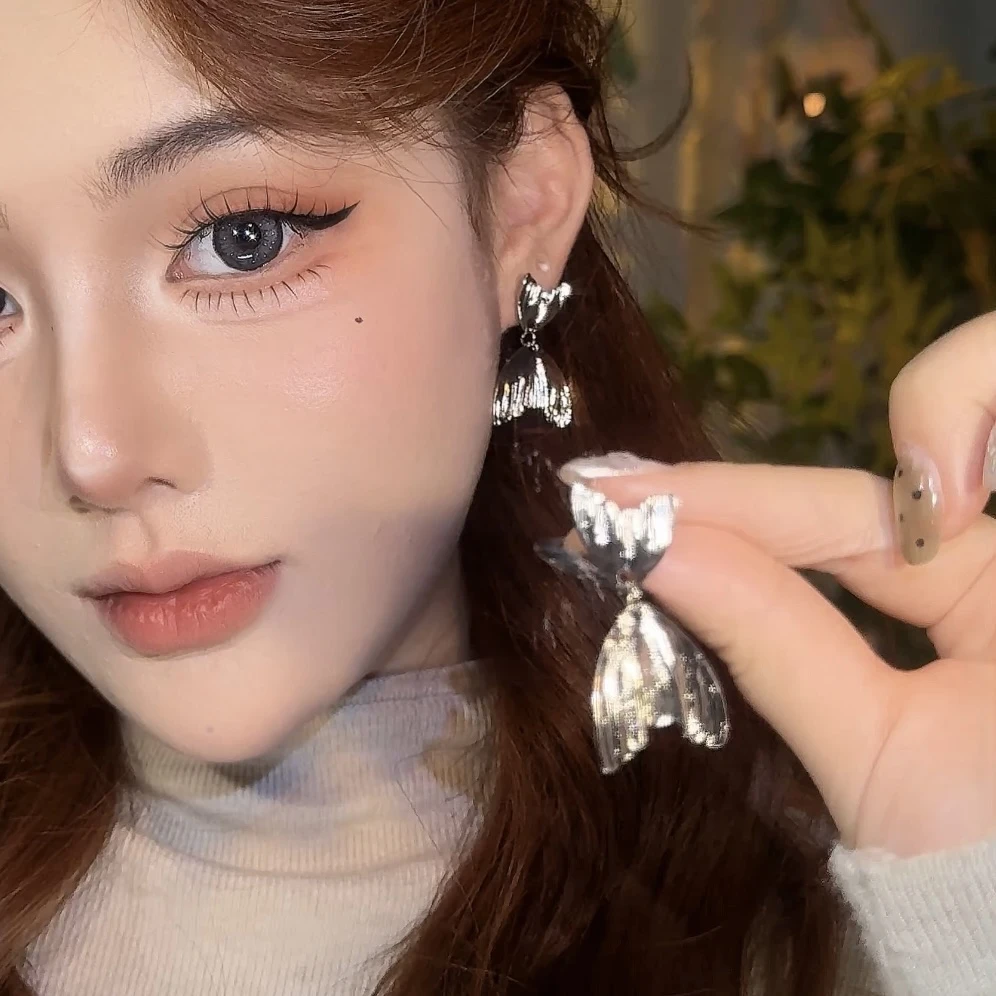 合金耳饰 超仙仿鱼尾流苏时尚气质百搭耳饰轻奢又精致优雅饰品