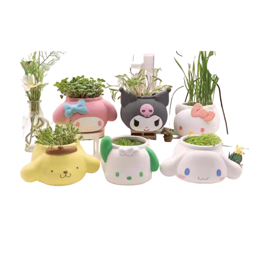 【三丽鸥】三丽鸥家族陶瓷花盆系列种植摆件拆盒