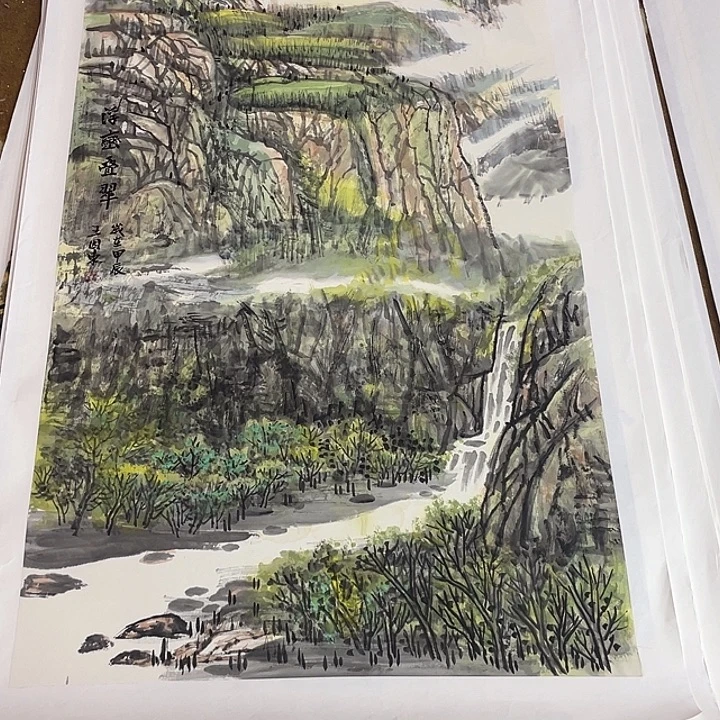 T***r国画王因东四尺作品艺