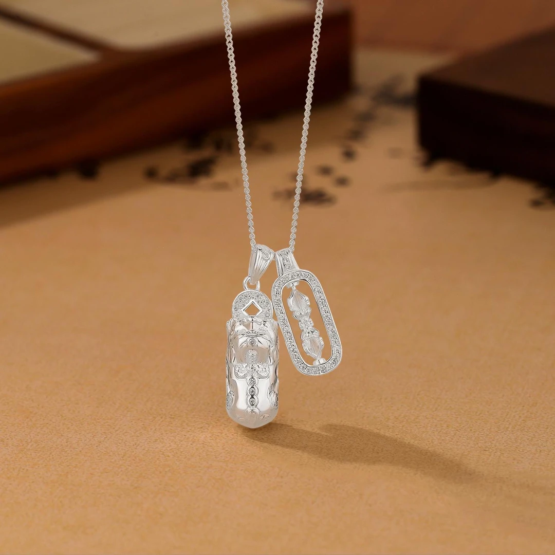 足银银制品 P43貔貅金刚杵小众项链