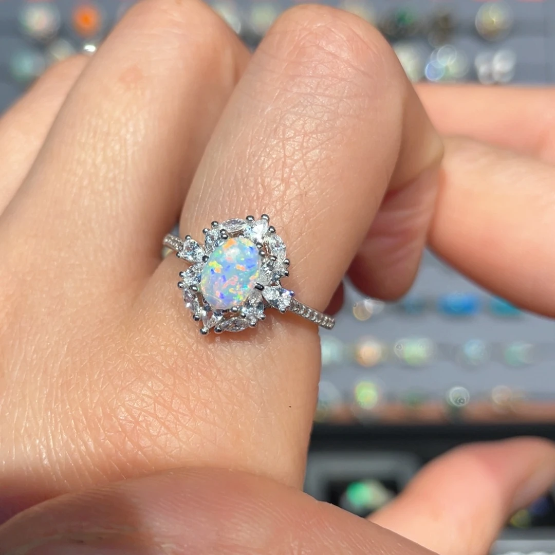 欧泊欧泊戒指银S925镶嵌