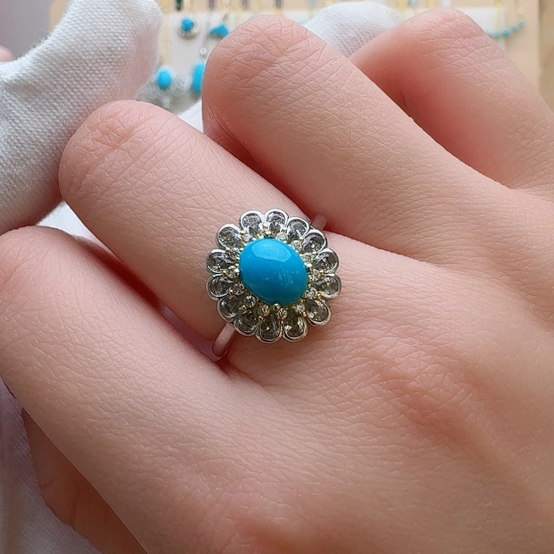 绿松石珠宝奇石银S925镶嵌