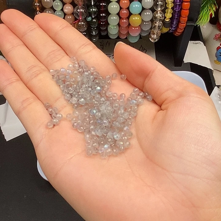 未镶嵌卡3灰月光石100个玛瑙/玉髓