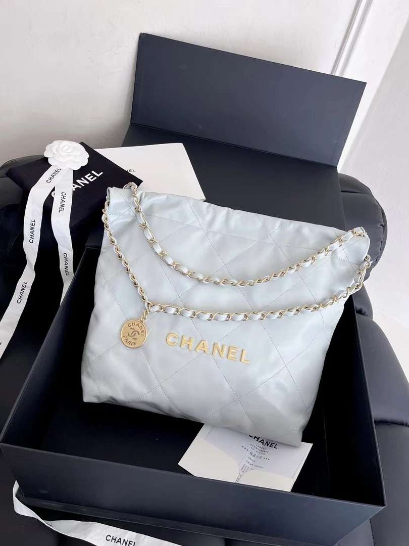 未使用 Chanel/香奈儿 chanel香奈儿 22bag垃圾袋小号 灰金