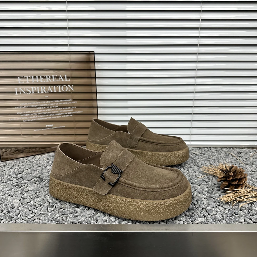 男士2025高档勃肯鞋厚底增高英伦风复古一脚蹬时尚百搭轻便男鞋子