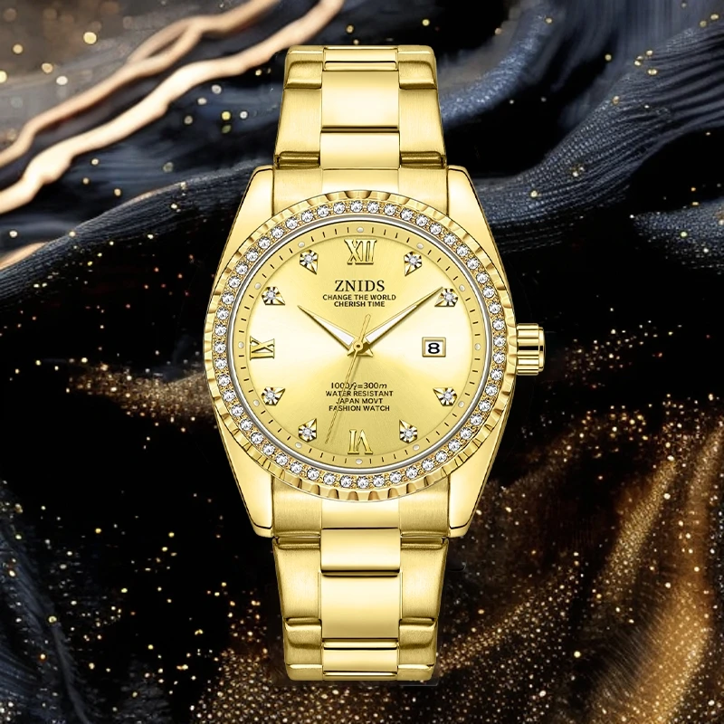 【专柜正品】--ZNIDS日志金--全新防水男款商务手表XR-24