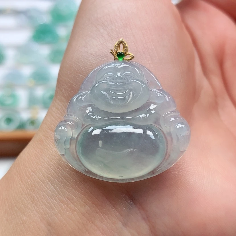 【闪购商品】吊坠(赠链)18K金镶嵌翡翠28-30.8-5.7