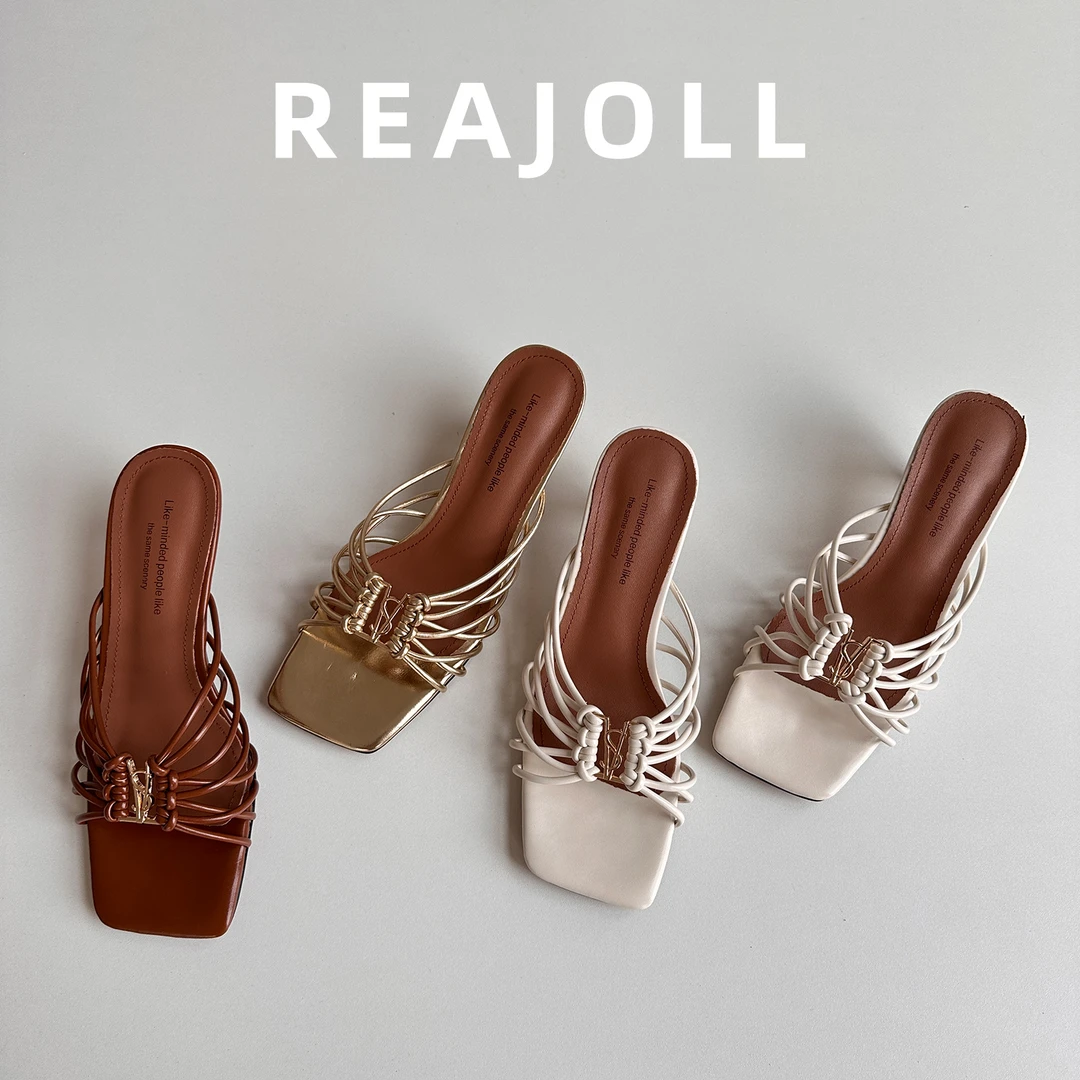 拖鞋女夏外穿2025新款高跟配裙子高级感超火绝美不累脚半拖凉拖女