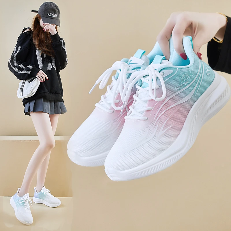 人本ins韩版新款飞织鞋2025春季时尚气质百搭运动休闲鞋