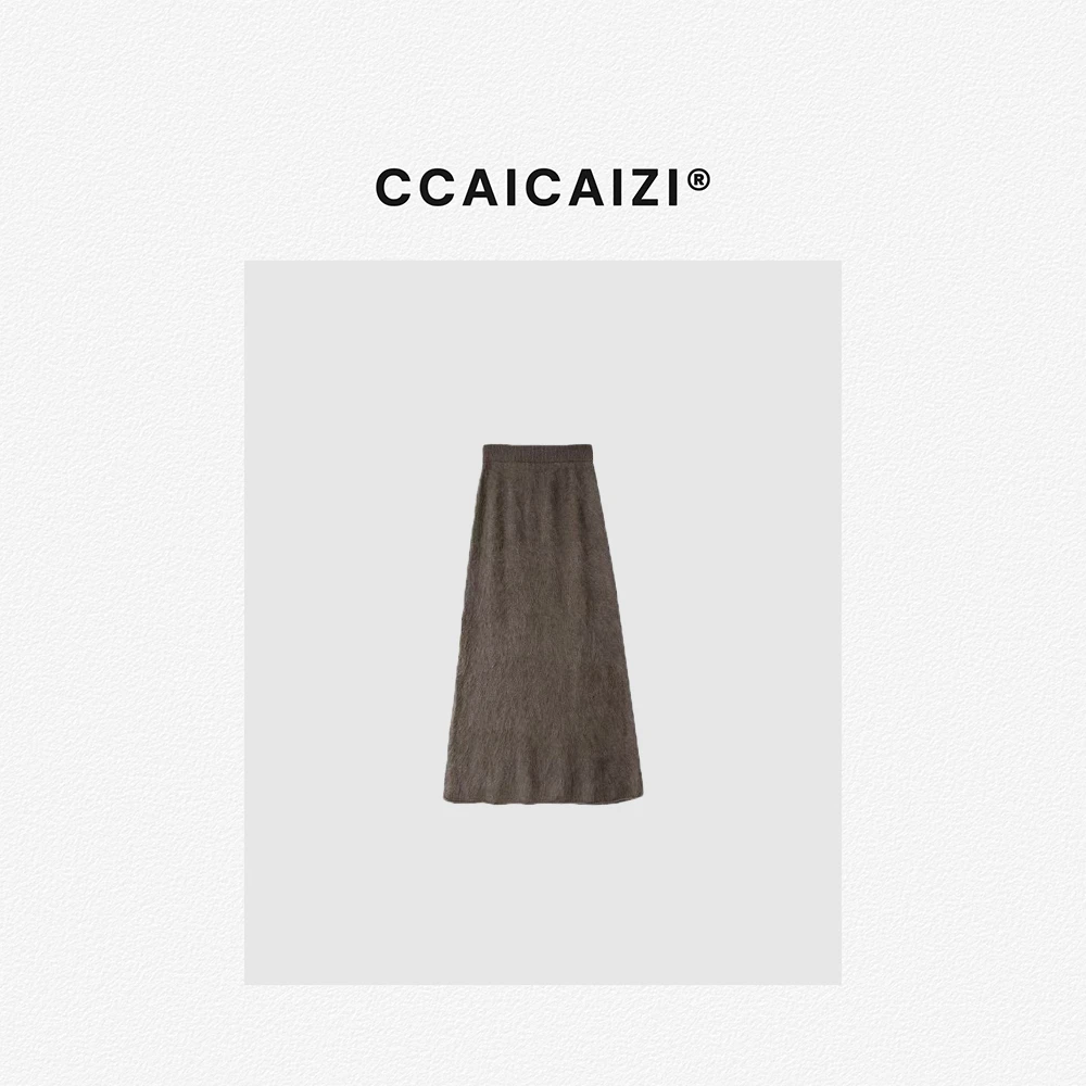 CCAICAI「拓扑之柔」秋季上新复古高腰垂坠感半身裙  6226