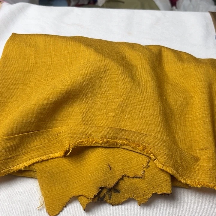 棉混纺姜黄麻棉2米