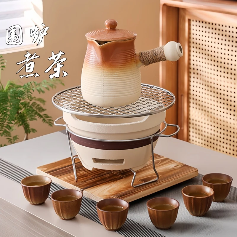 围炉煮茶壶大容量可干烧户外炭火干烧网红烤奶茶罐罐壶一整套烤奶